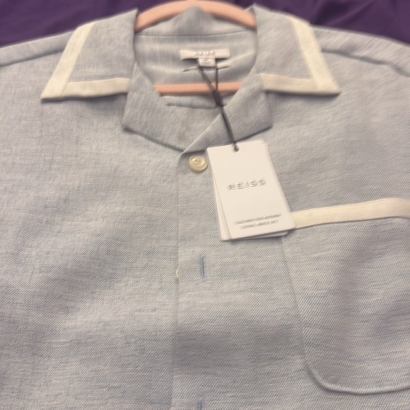NWT Reese bowling shirt with white collar and cuff medium - Picture 2 of 5